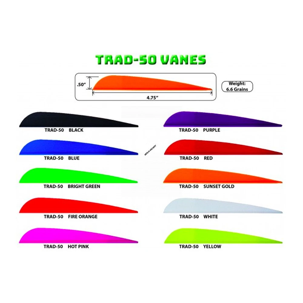 AAE Arizona Trad-50 Vanes - 4.75" 3 AAE Arizona Trad-50 Vanes - 4.75"